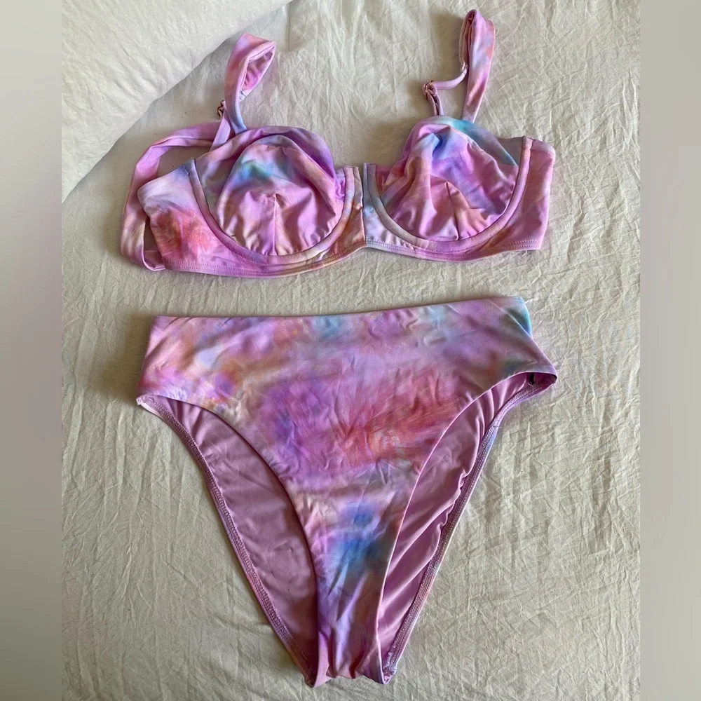Pastel Tie-Dye Bikini Set